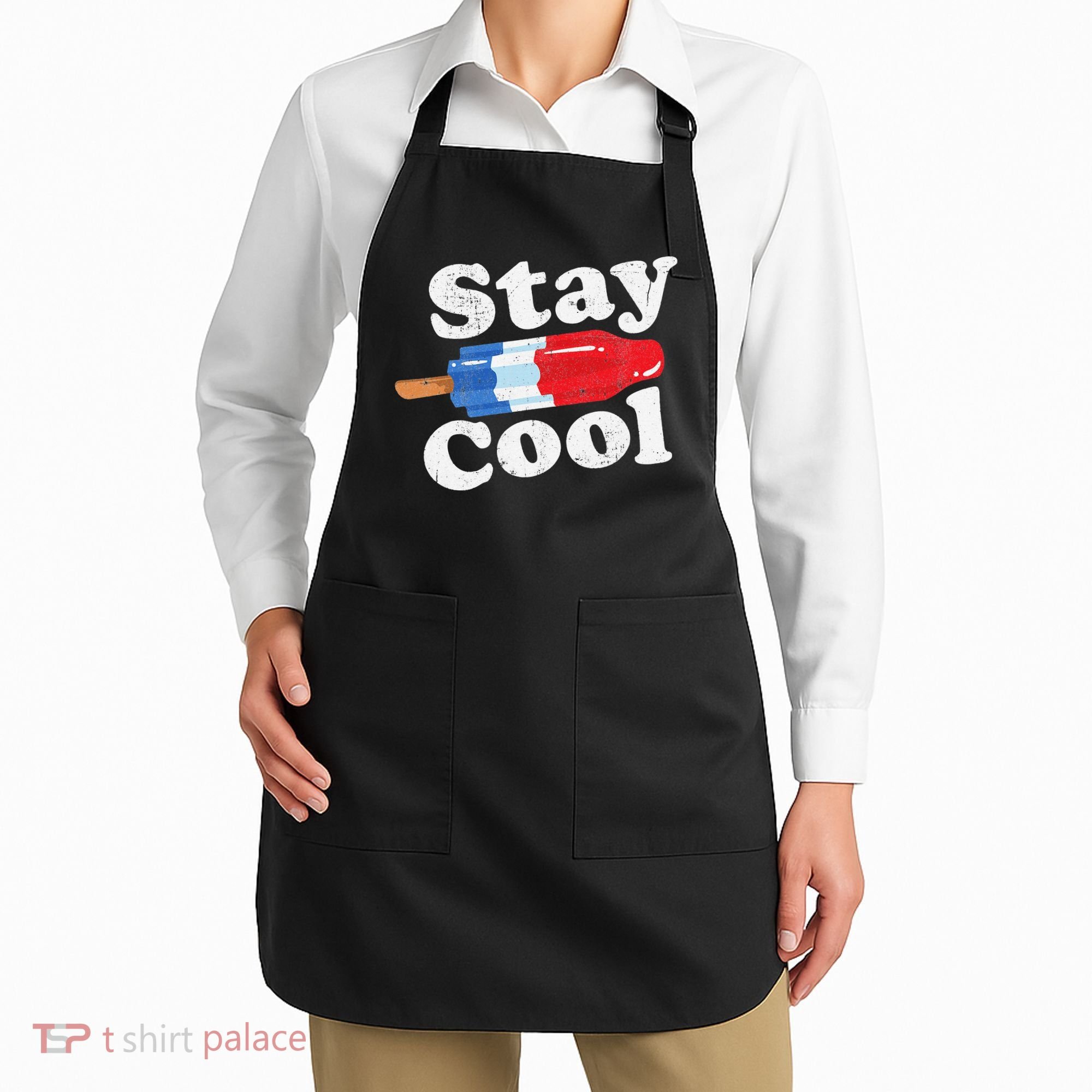 Summer Popsicle Stay Cool Funny Bomb Retro 80s Pop Gift Apron