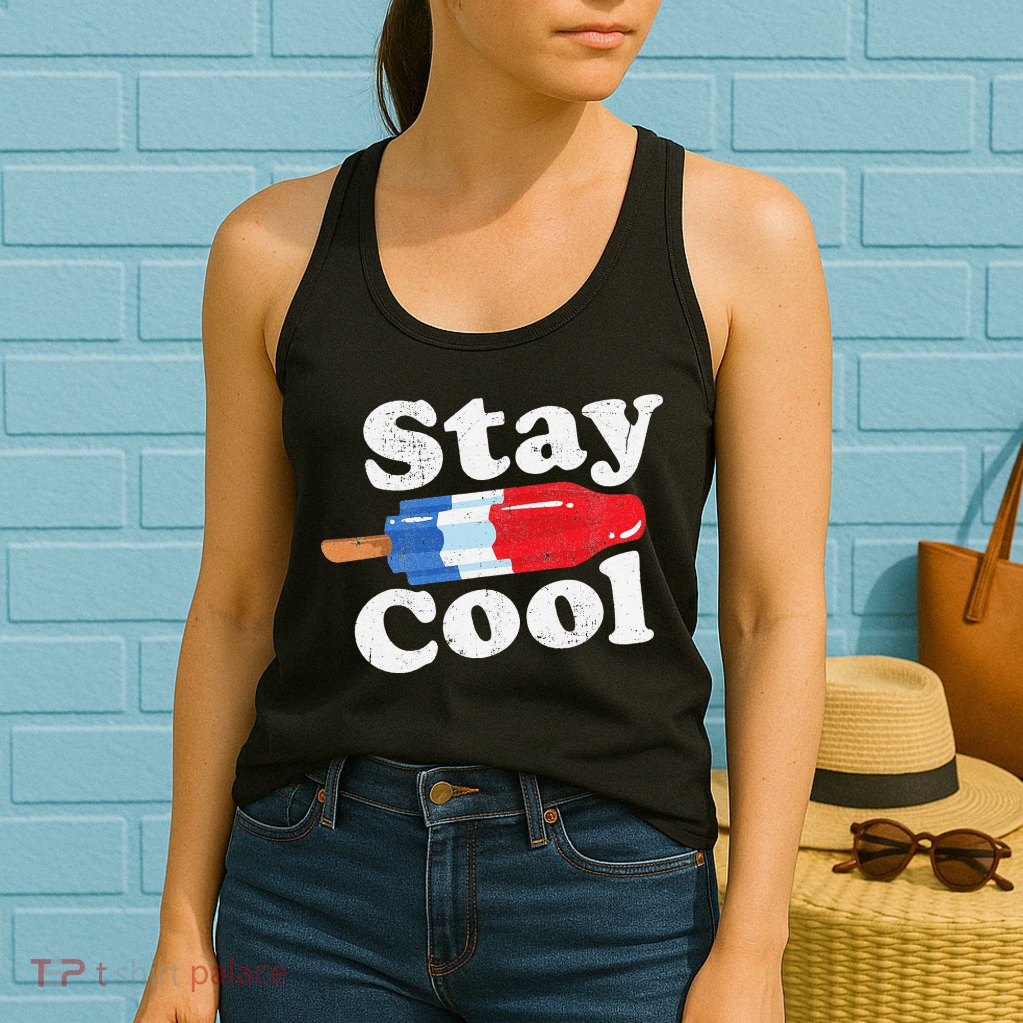 Summer Popsicle Stay Cool Funny Bomb Retro 80s Pop Gift Women's Tank Top