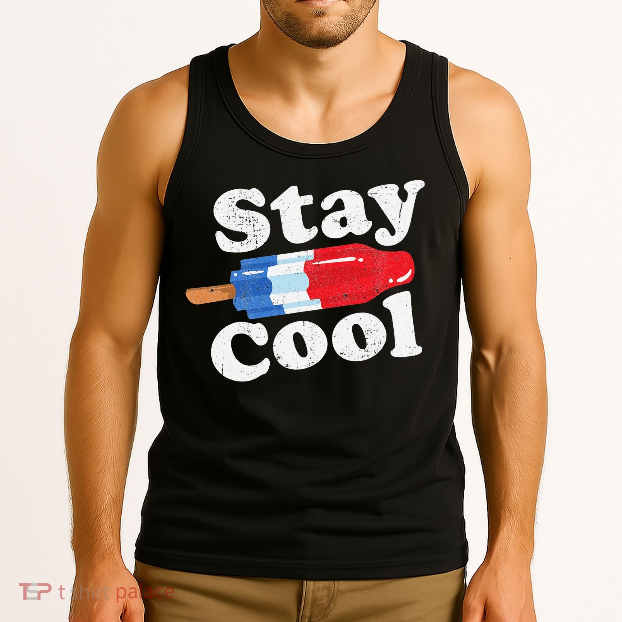 Summer Popsicle Stay Cool Funny Bomb Retro 80s Pop Gift Tank Top