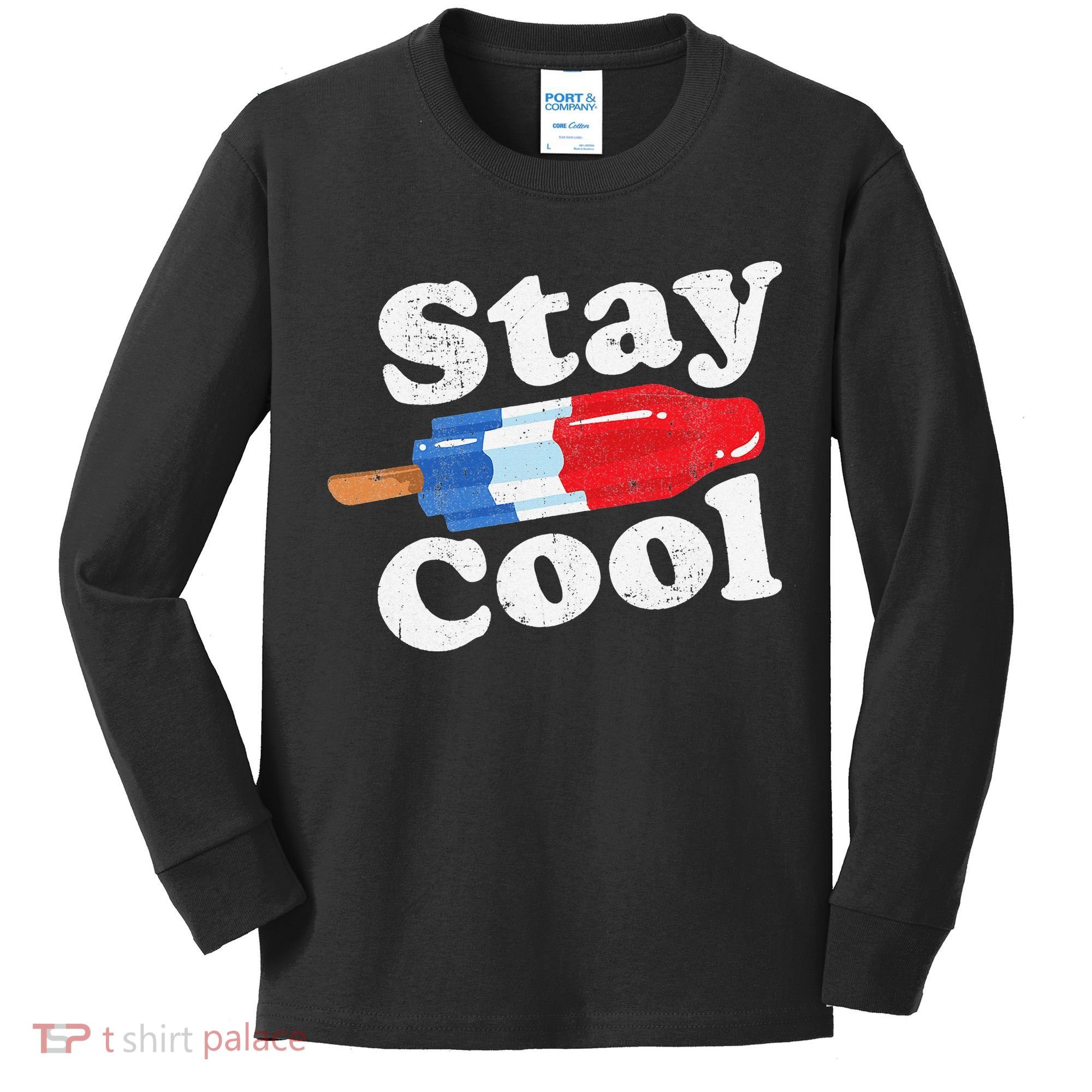 Summer Popsicle Stay Cool Funny Bomb Retro 80s Pop Gift Kids Long Sleeve Shirt