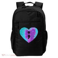 Suicide Prevention Semi Colon Purple Teal Hoodie Backpack thumb 0
