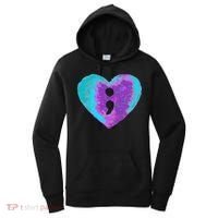Suicide Prevention Semi Colon Purple Teal Hoodie Women's Hoodie thumb 0