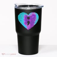 Suicide Prevention Semi Colon Purple Teal Hoodie Tumbler thumb 0