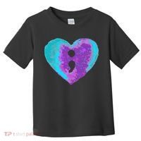 Suicide Prevention Semi Colon Purple Teal Hoodie Toddler T-Shirt thumb 0