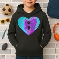 Suicide Prevention Semi Colon Purple Teal Hoodie Kids Hoodie thumb 2
