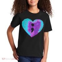 Suicide Prevention Semi Colon Purple Teal Hoodie Kids T-Shirt thumb 2