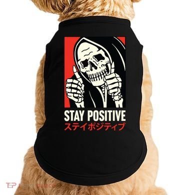 Stay Positive Skeleton Japanese Doggie Tank