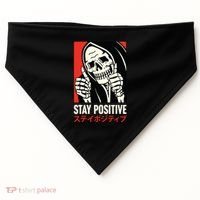 Stay Positive Skeleton Japanese USA-Made Doggie Bandana thumb 0