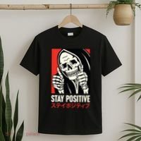 Stay Positive Skeleton Japanese T-Shirt thumb 2