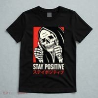Stay Positive Skeleton Japanese T-Shirt thumb 5