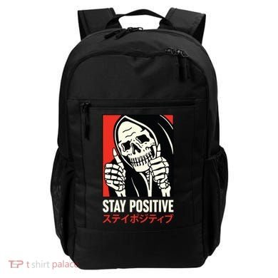 Stay Positive Skeleton Japanese Backpack