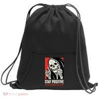 Stay Positive Skeleton Japanese Sweatshirt Cinch Pack Bag thumb 0