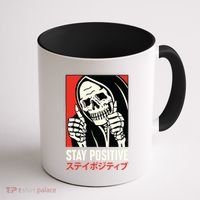 Stay Positive Skeleton Japanese Coffee Mug thumb 1