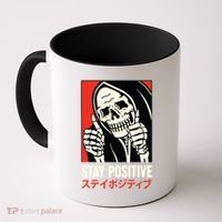 Stay Positive Skeleton Japanese Coffee Mug thumb 0