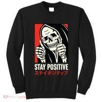 Stay Positive Skeleton Japanese Tall Sweatshirt thumb 0
