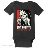 Stay Positive Skeleton Japanese Baby Bodysuit thumb 0