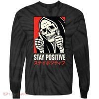 Stay Positive Skeleton Japanese Tie-Dye Long Sleeve Shirt thumb 0
