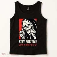 Stay Positive Skeleton Japanese Tank Top thumb 2