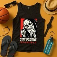 Stay Positive Skeleton Japanese Tank Top thumb 4