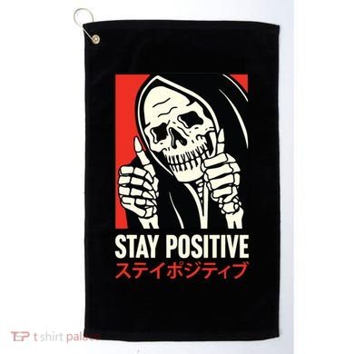 Stay Positive Skeleton Japanese Golf Towel