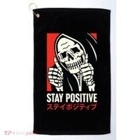Stay Positive Skeleton Japanese Golf Towel thumb 0