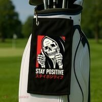 Stay Positive Skeleton Japanese Golf Towel thumb 2