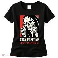 Stay Positive Skeleton Japanese Women's T-Shirt thumb 0