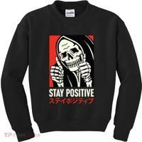 Stay Positive Skeleton Japanese Kids Sweatshirt thumb 0