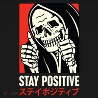 Stay Positive Skeleton Japanese Kids Sweatshirt thumb 2