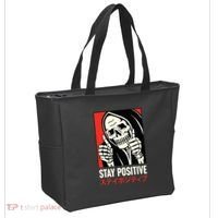 Stay Positive Skeleton Japanese Tote Bag thumb 2