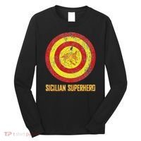 Sicilian Pride Sicilia Flag Super Hero Long Sleeve Shirt thumb 0