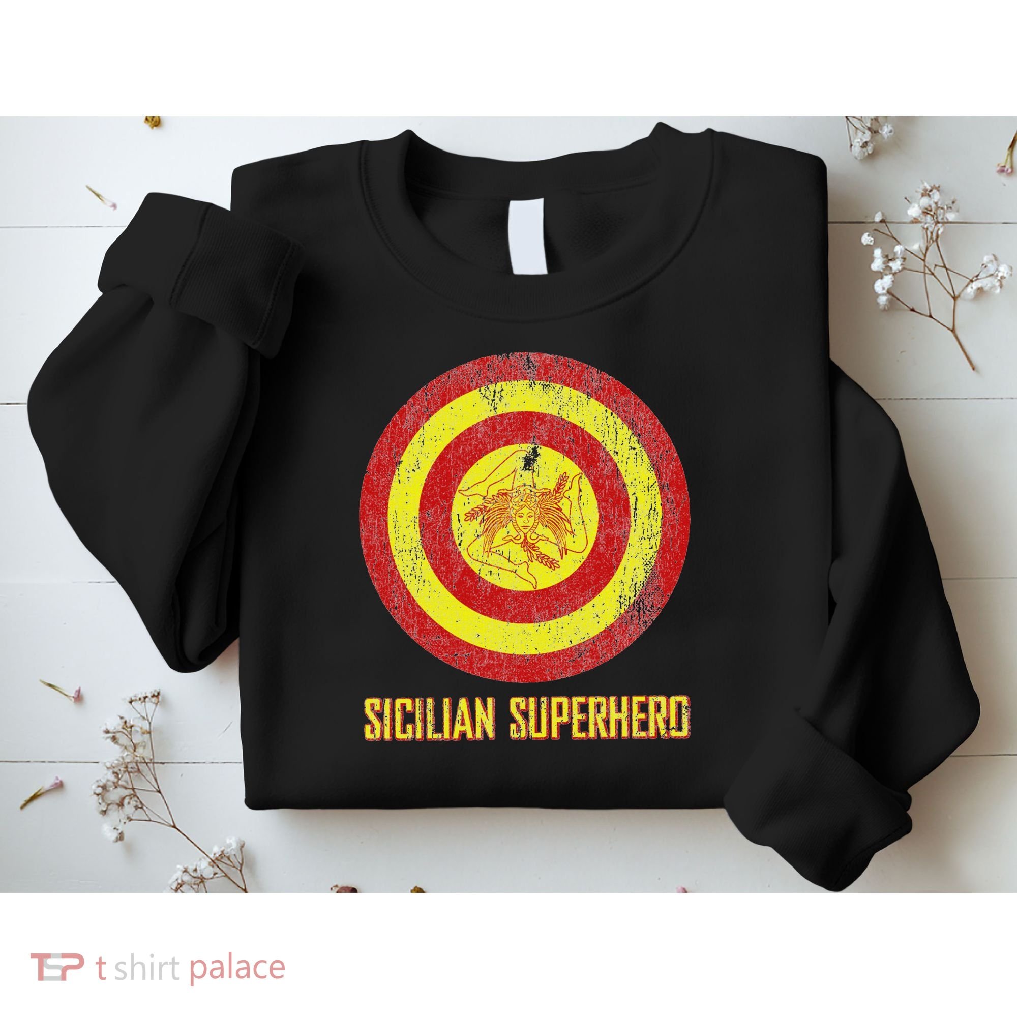 Sicilian Pride Sicilia Flag Super Hero Sweatshirt