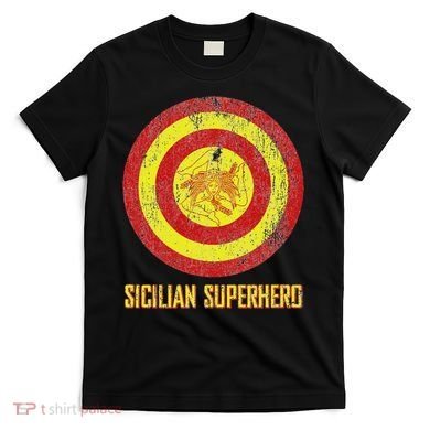 Sicilian Pride Sicilia Flag Super Hero T-Shirt
