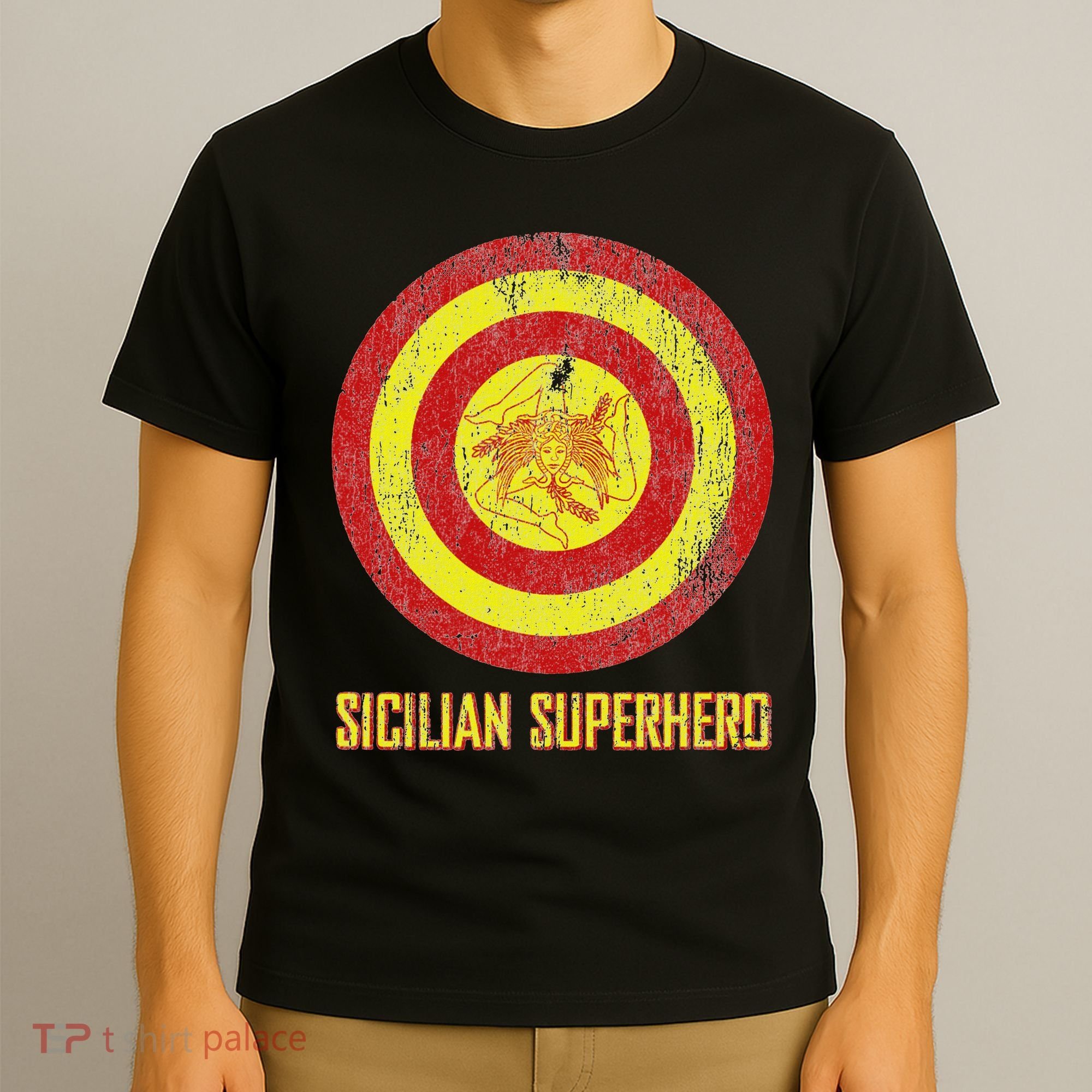 Sicilian Pride Sicilia Flag Super Hero T-Shirt