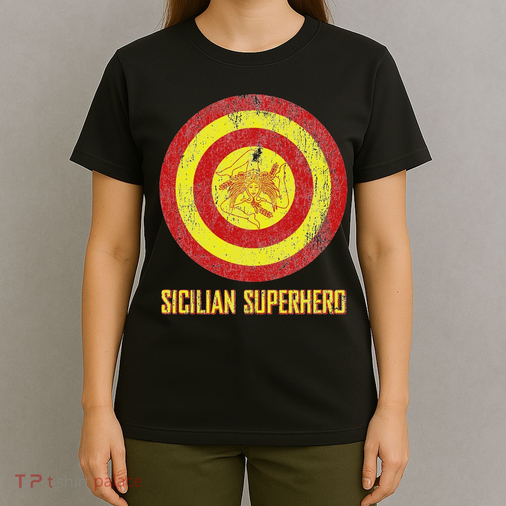 Sicilian Pride Sicilia Flag Super Hero T-Shirt