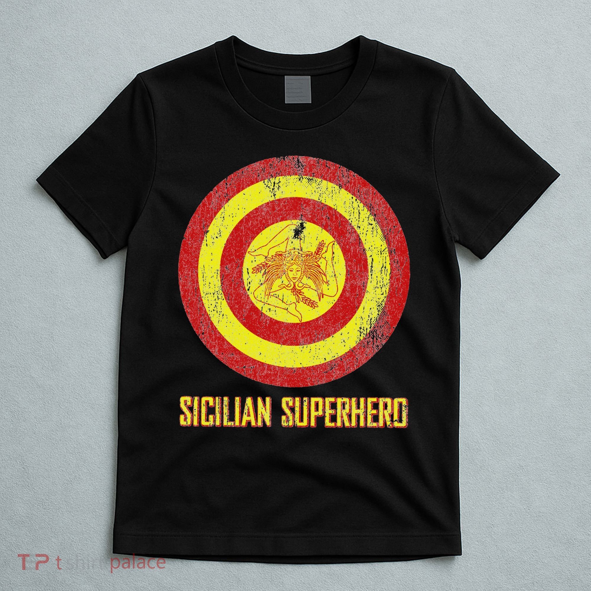 Sicilian Pride Sicilia Flag Super Hero T-Shirt