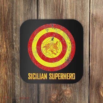 Sicilian Pride Sicilia Flag Super Hero Coaster