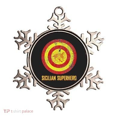 Sicilian Pride Sicilia Flag Super Hero Ornament