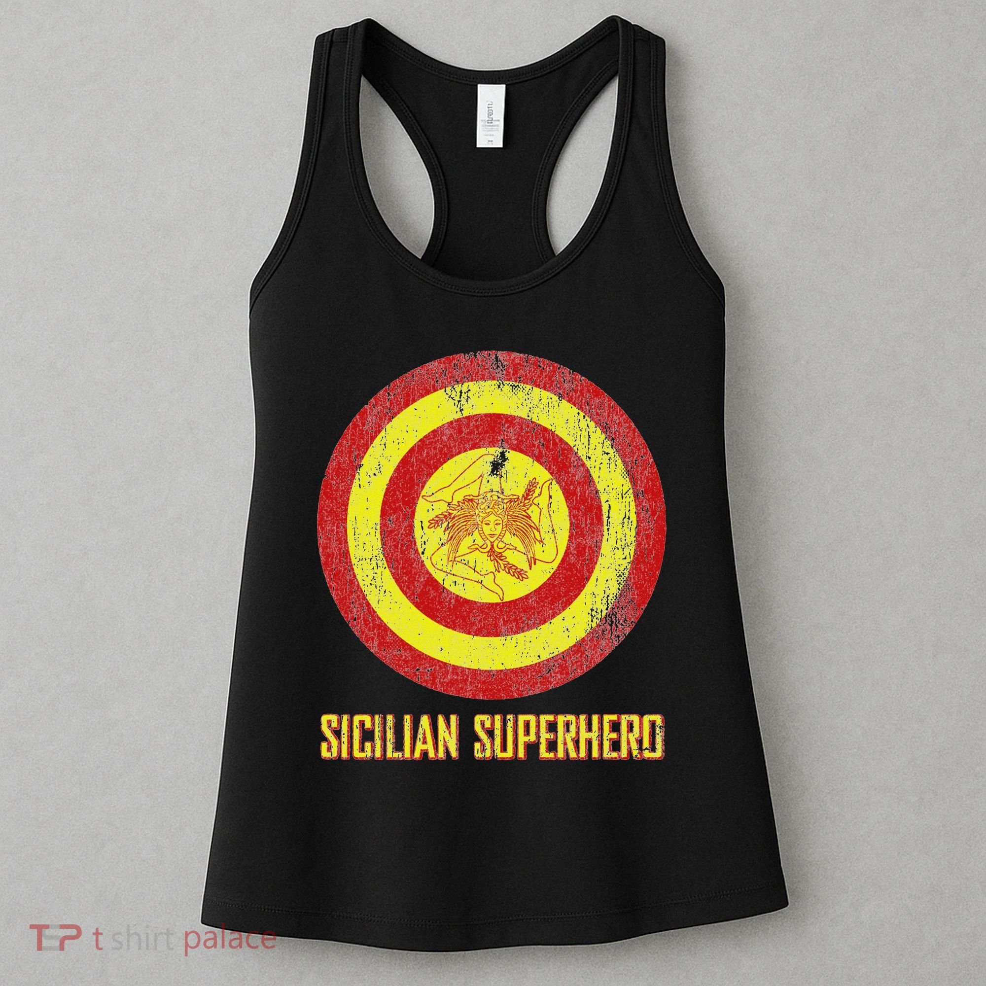 Sicilian Pride Sicilia Flag Super Hero Women's Tank Top