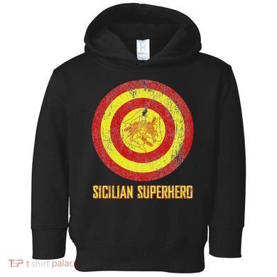 Sicilian Pride Sicilia Flag Super Hero Toddler Hoodie