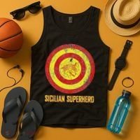 Sicilian Pride Sicilia Flag Super Hero Tank Top thumb 4