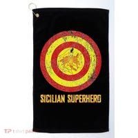 Sicilian Pride Sicilia Flag Super Hero Golf Towel thumb 0