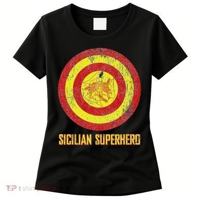 Sicilian Pride Sicilia Flag Super Hero Women's T-Shirt