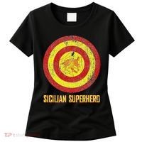 Sicilian Pride Sicilia Flag Super Hero Women's T-Shirt thumb 0