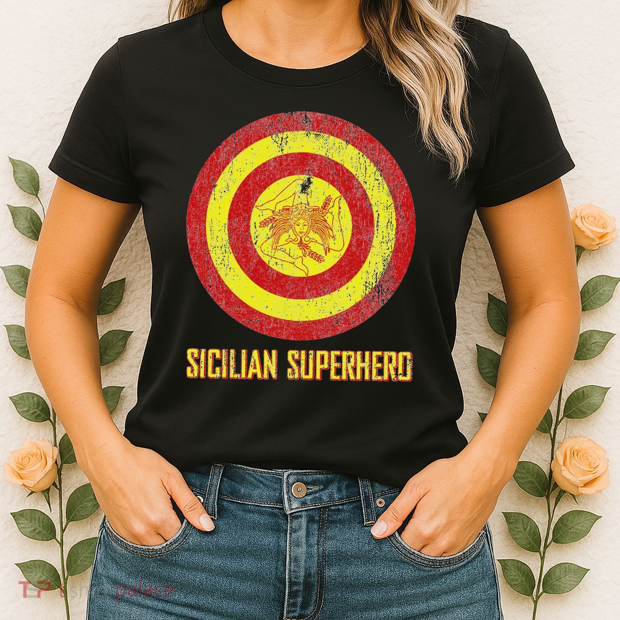 Sicilian Pride Sicilia Flag Super Hero Women's T-Shirt