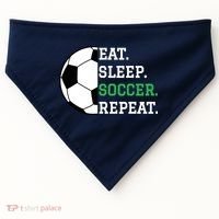 Soccer Player Soccer Lover Eat Sleep Soccer Repeat USA-Made Doggie Bandana thumb 0