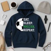 Soccer Player Soccer Lover Eat Sleep Soccer Repeat Hoodie thumb 3