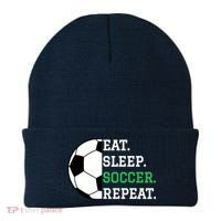 Soccer Player Soccer Lover Eat Sleep Soccer Repeat Beanie thumb 0