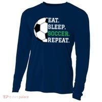 Soccer Player Soccer Lover Eat Sleep Soccer Repeat Cooling Performance Long Sleeve Crew thumb 0