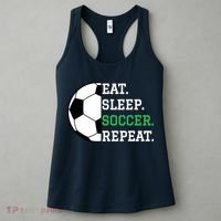 Soccer Player Soccer Lover Eat Sleep Soccer Repeat Women's Tank Top thumb 3
